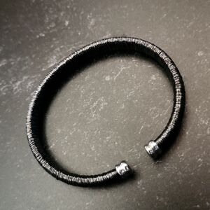 Italian Designer JCM Wire Wrapped Flexible Sterling Silver Cuff Bracelet - Med